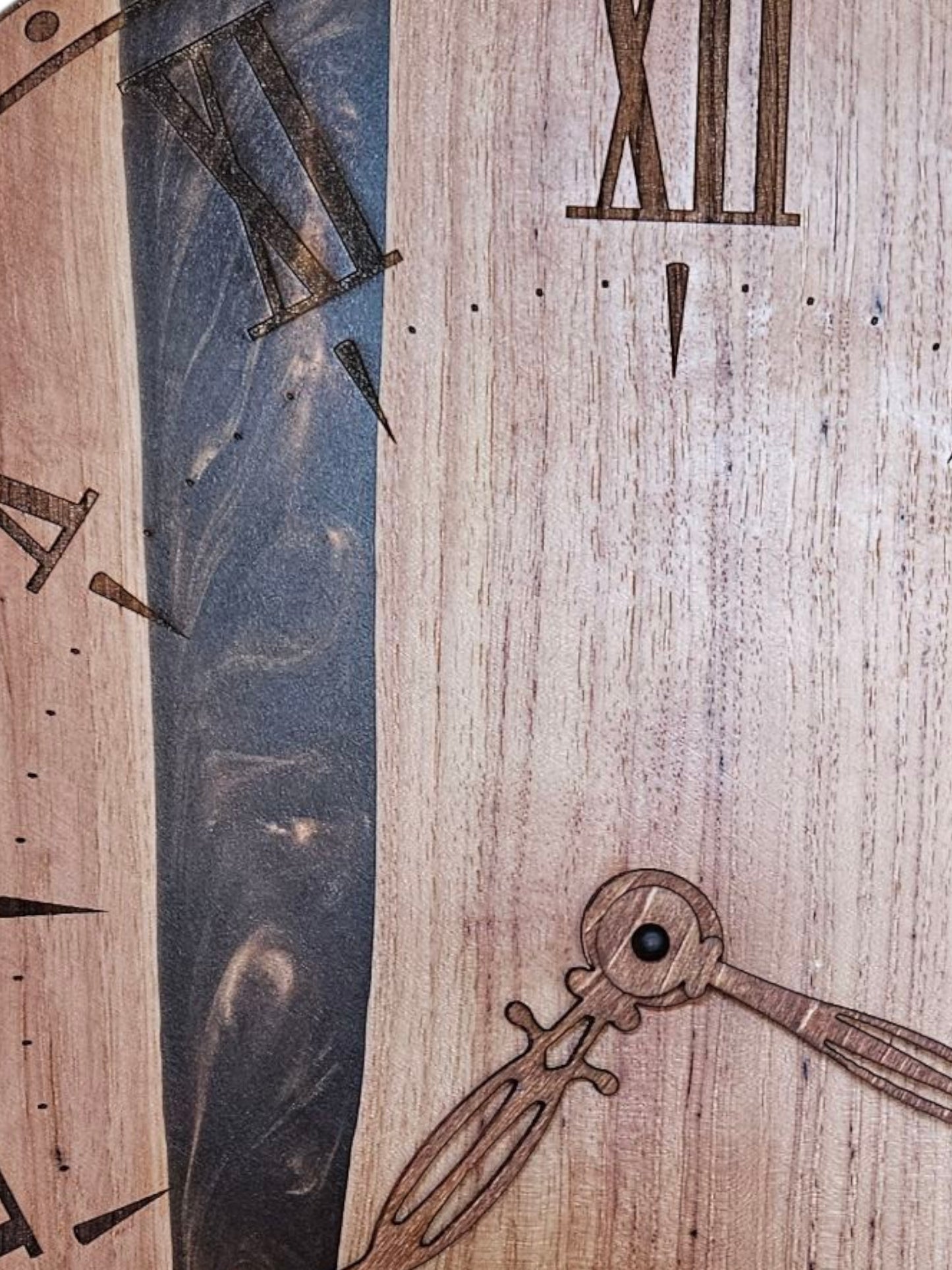 Pecan Wood and Chocolate Epoxy Clock 18" #660
