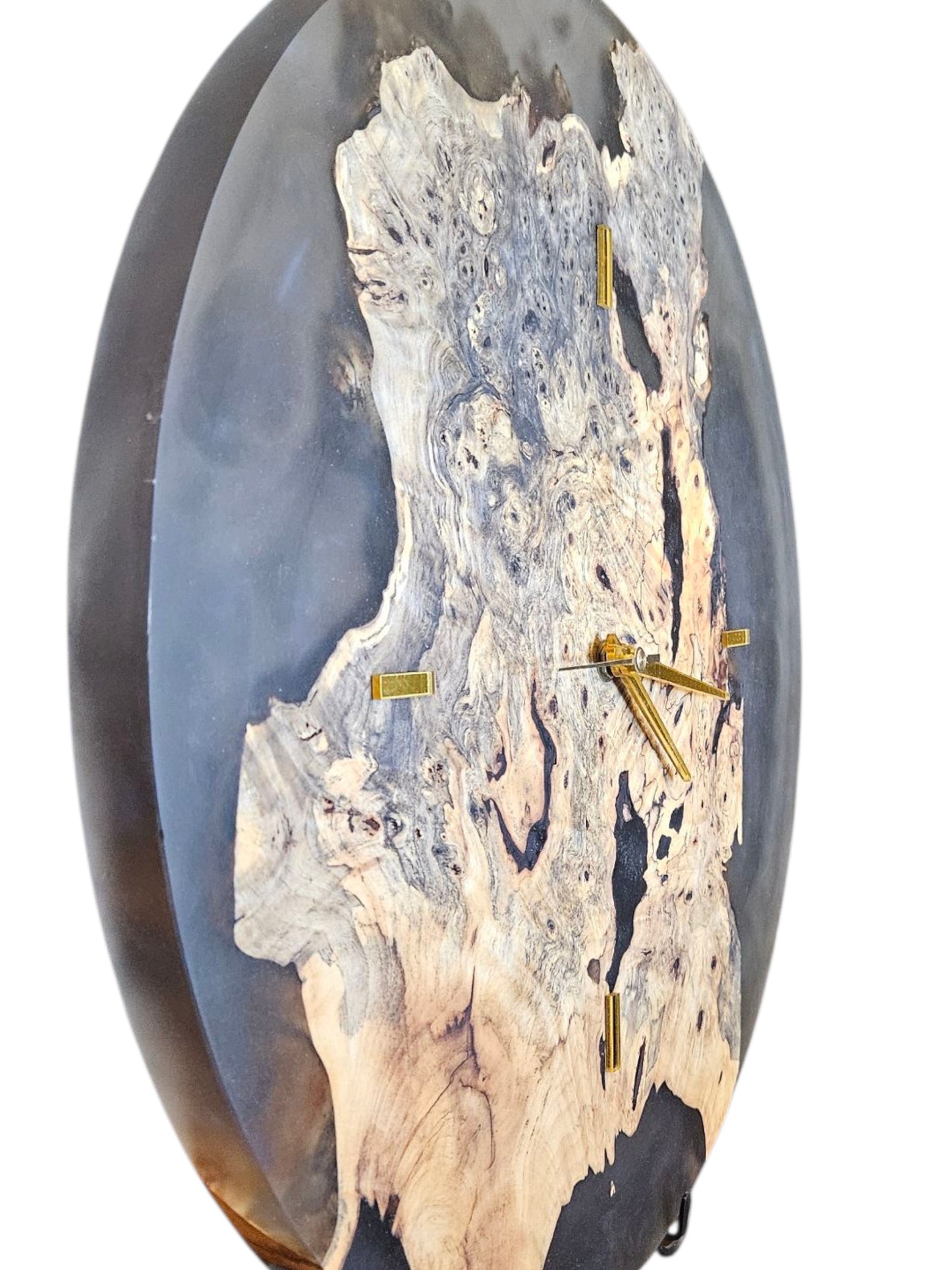 Buckeye Burl and Charcoal Gray Clock 17" #576