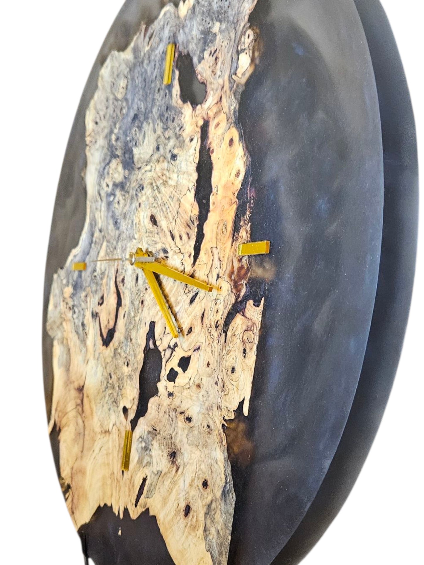 Buckeye Burl and Charcoal Gray Clock 17" #576