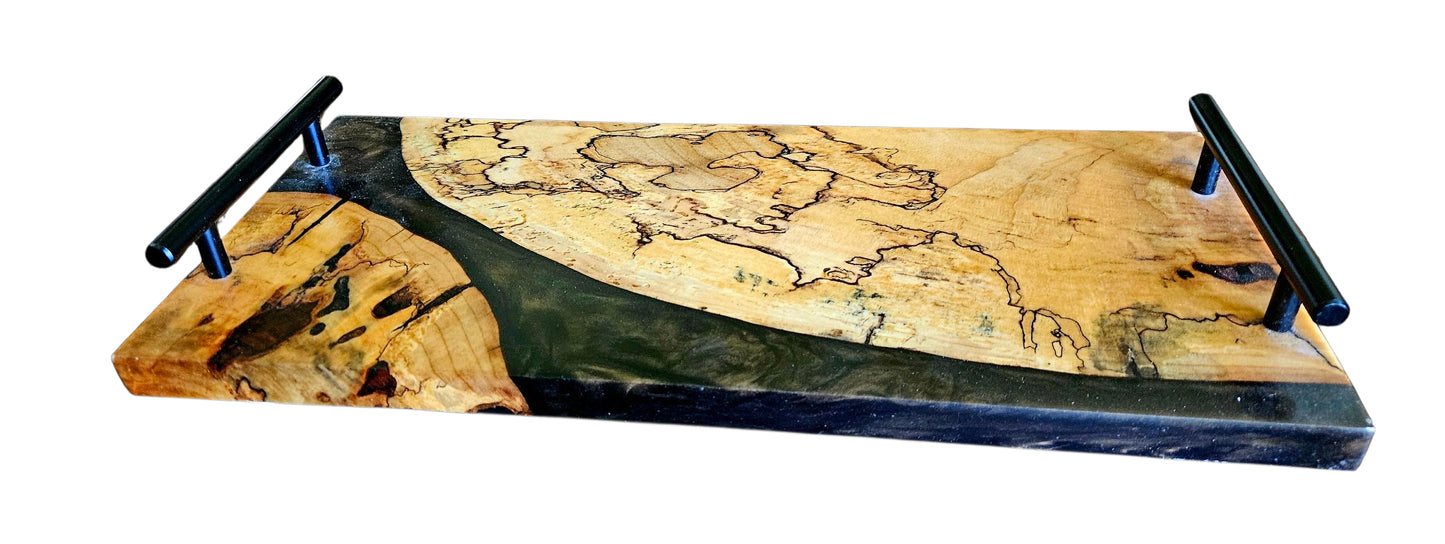 Spalted Maple and Brown Tray 18" x 8" #663
