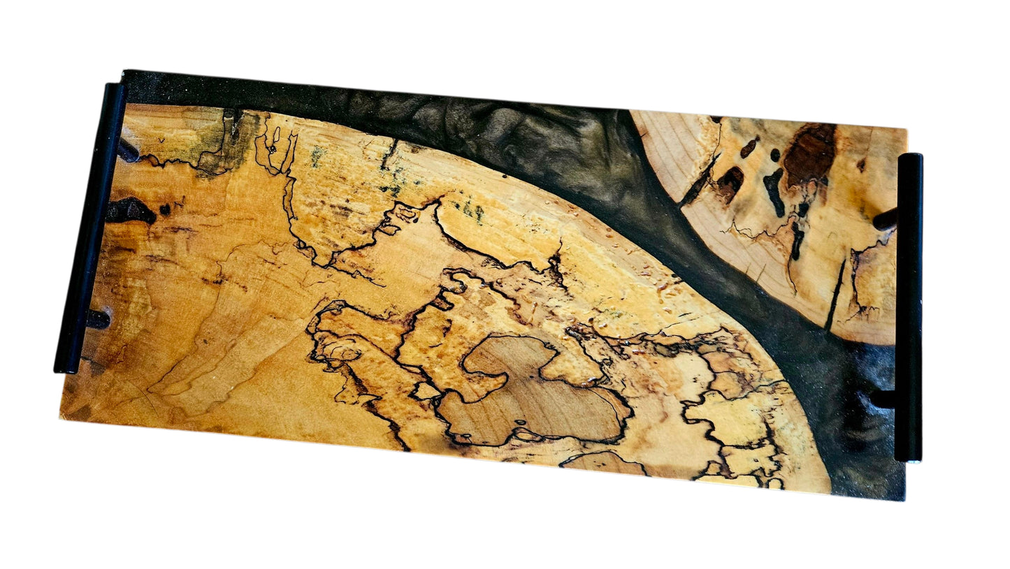 Spalted Maple and Brown Tray 18" x 8" #663