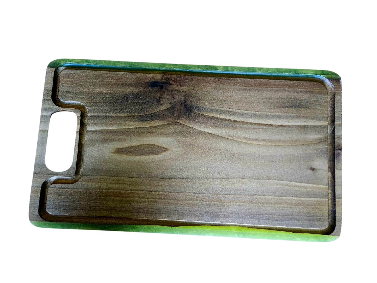 Poplar and Green Epoxy Tray 16" x 9" #661