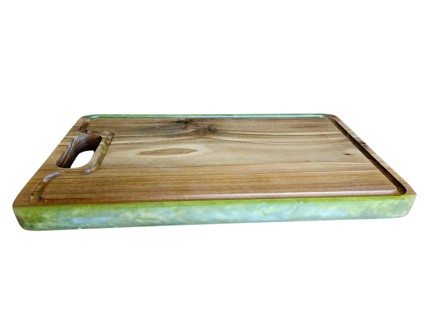 Poplar and Green Epoxy Tray 16" x 9" #661