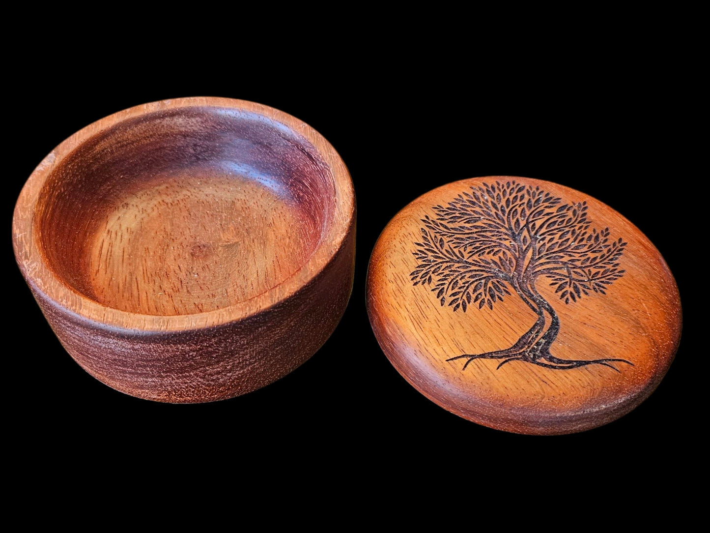 Hand-Carved Wooden Box – Tree of Life Design 5" #599