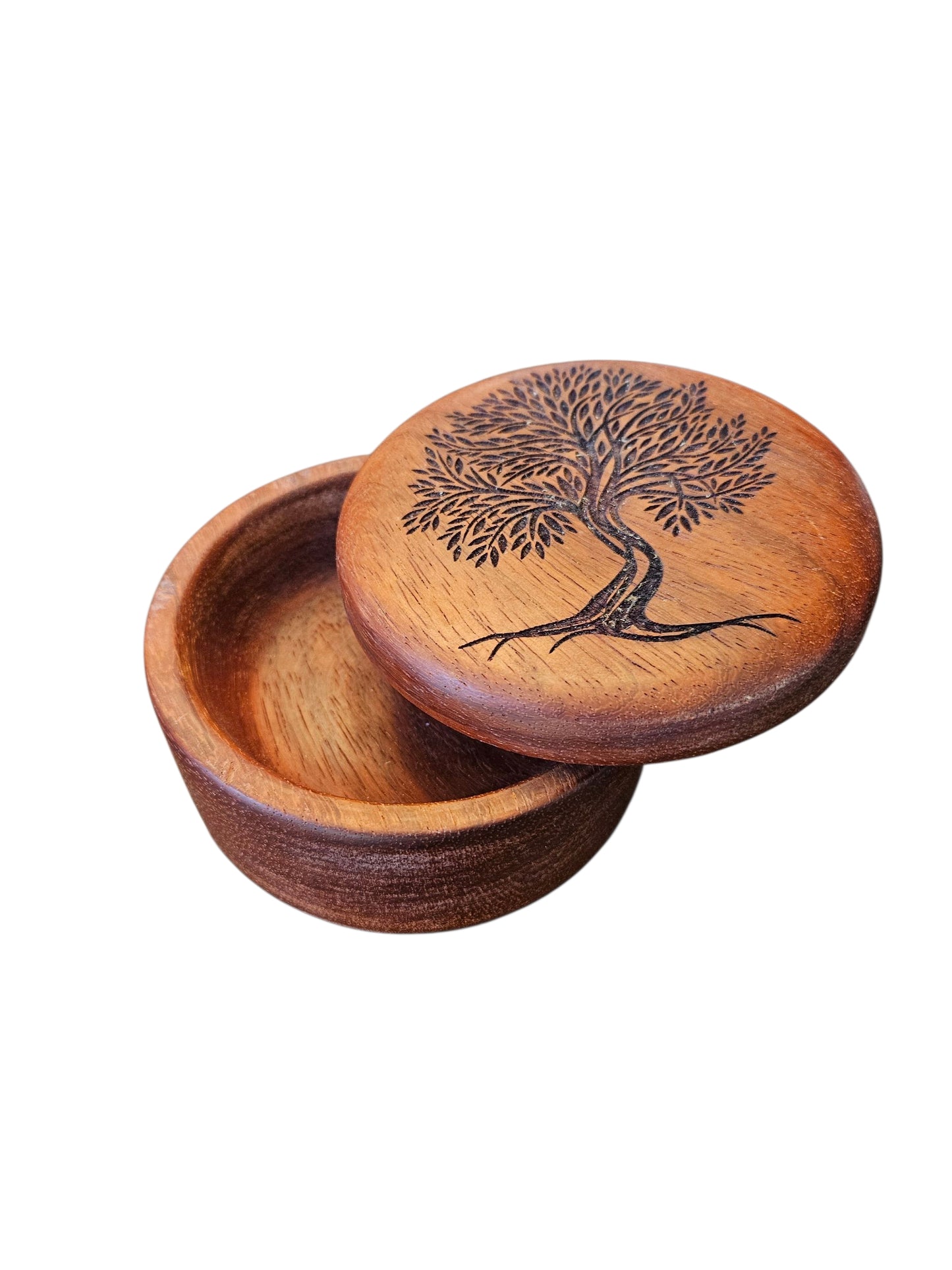 Hand-Carved Wooden Box – Tree of Life Design 5" #599
