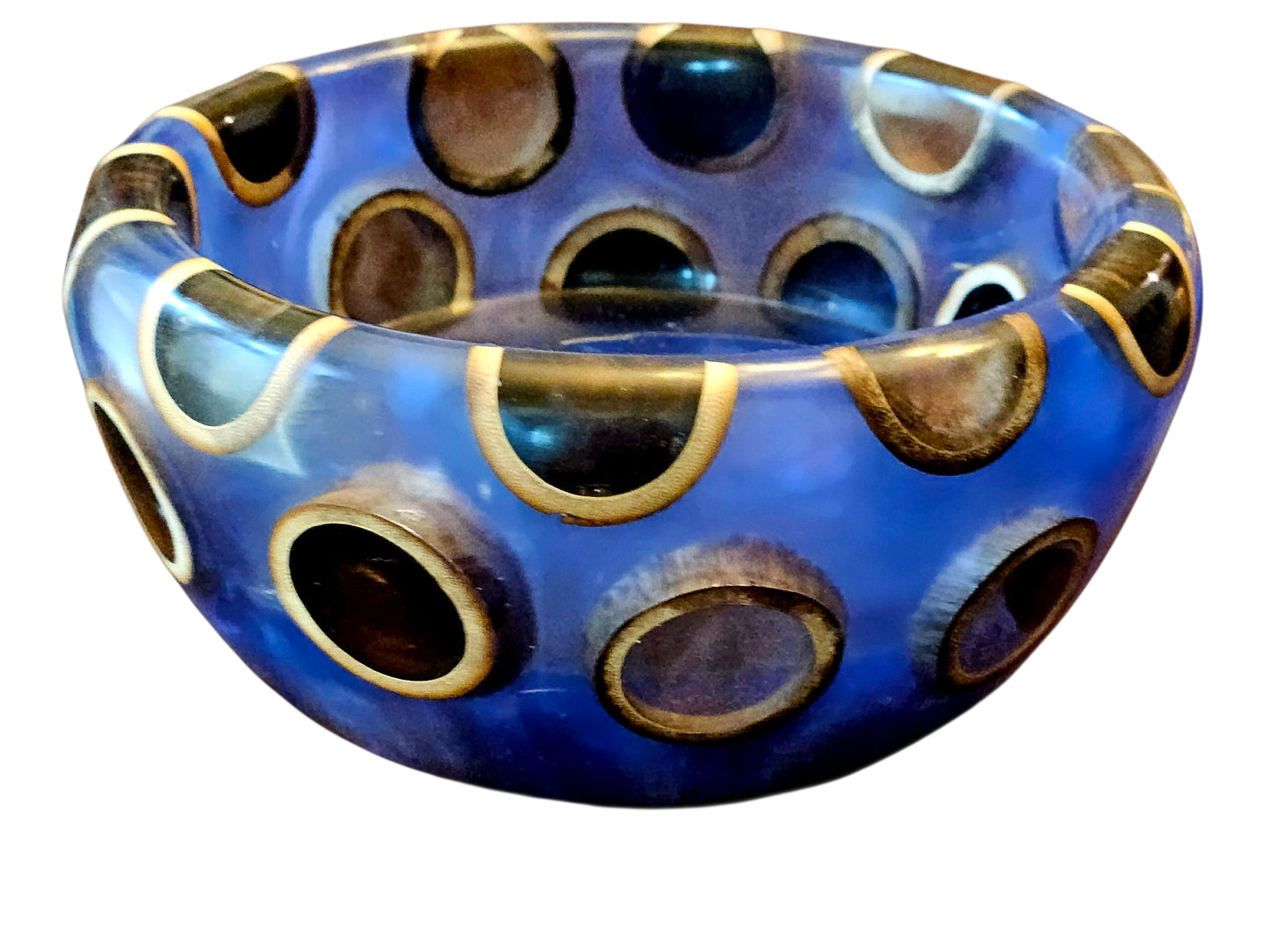Bamboo with Blue Epoxy Bowl 7" #600