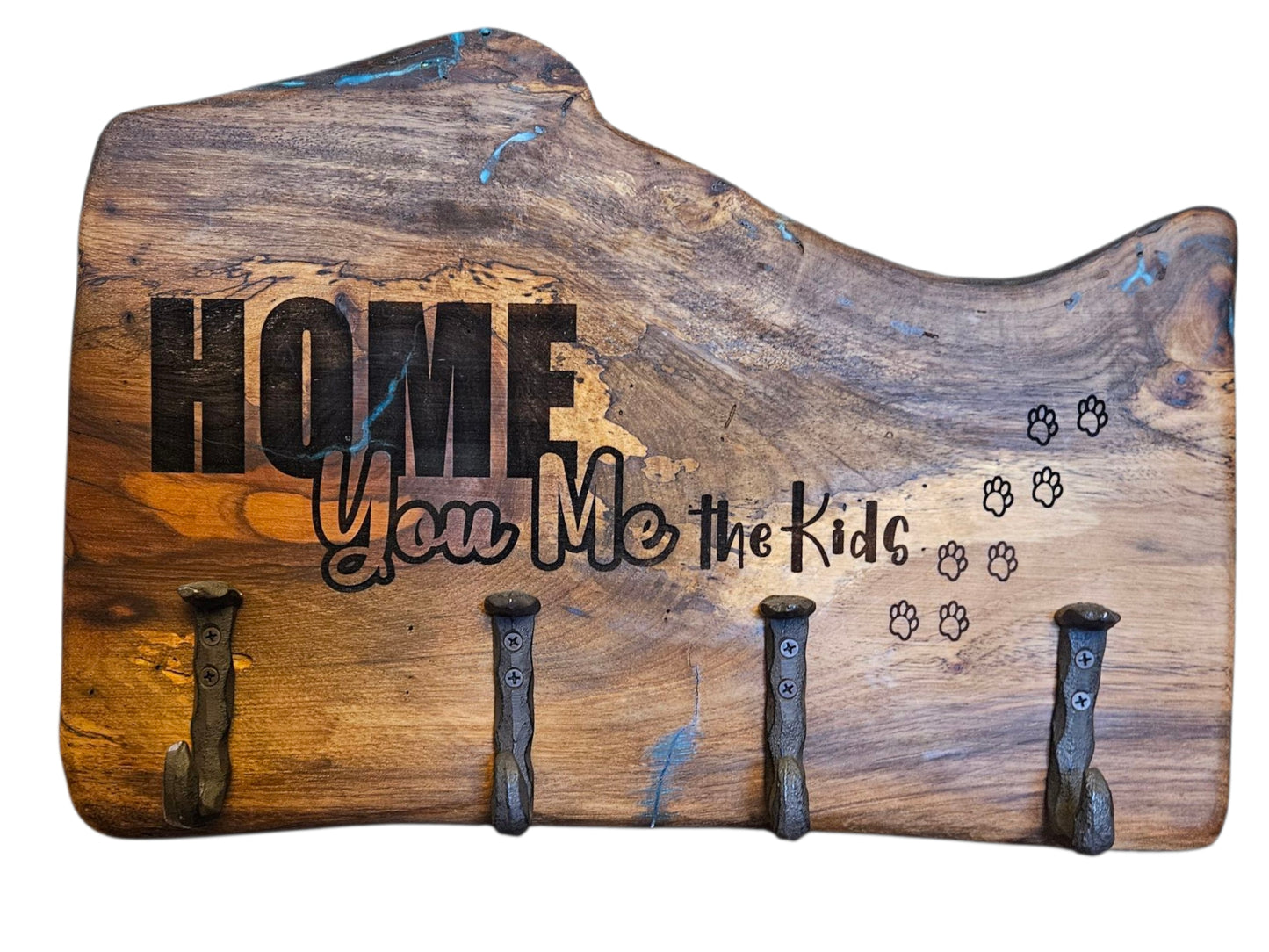 “You, Me & the Kids” Wooden Coat Rack 19" x 13" #602