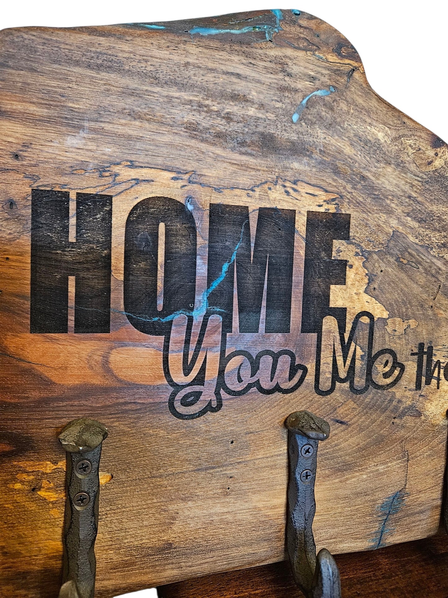 “You, Me & the Kids” Wooden Coat Rack 19" x 13" #602
