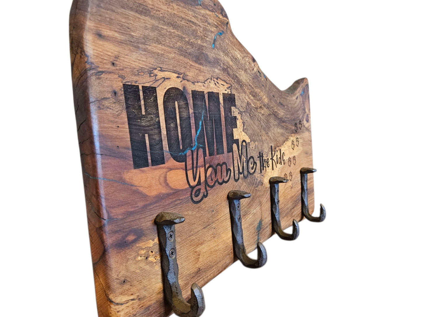 “You, Me & the Kids” Wooden Coat Rack 19" x 13" #602
