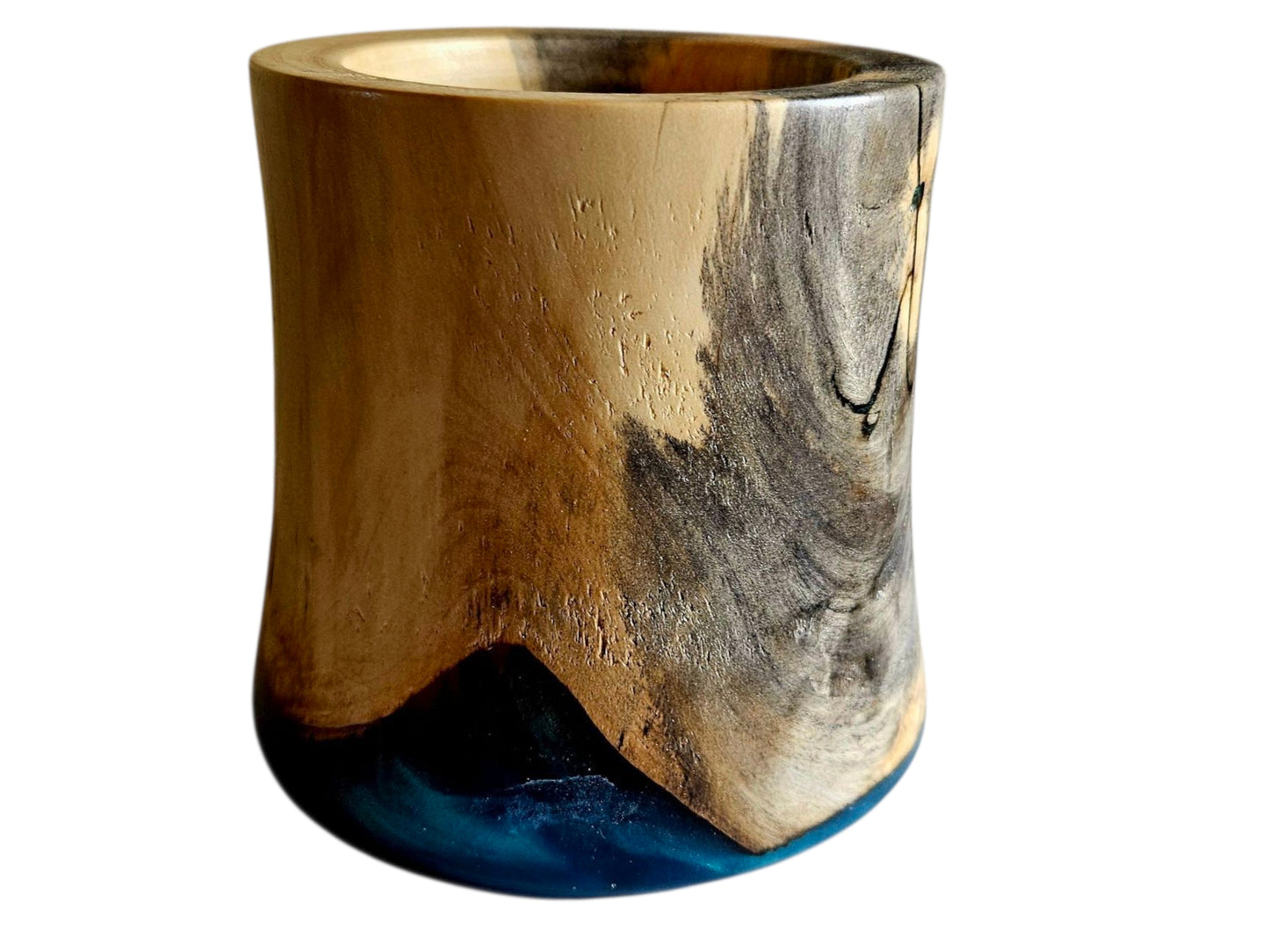 Wood and Turquoise Epoxy dish #668