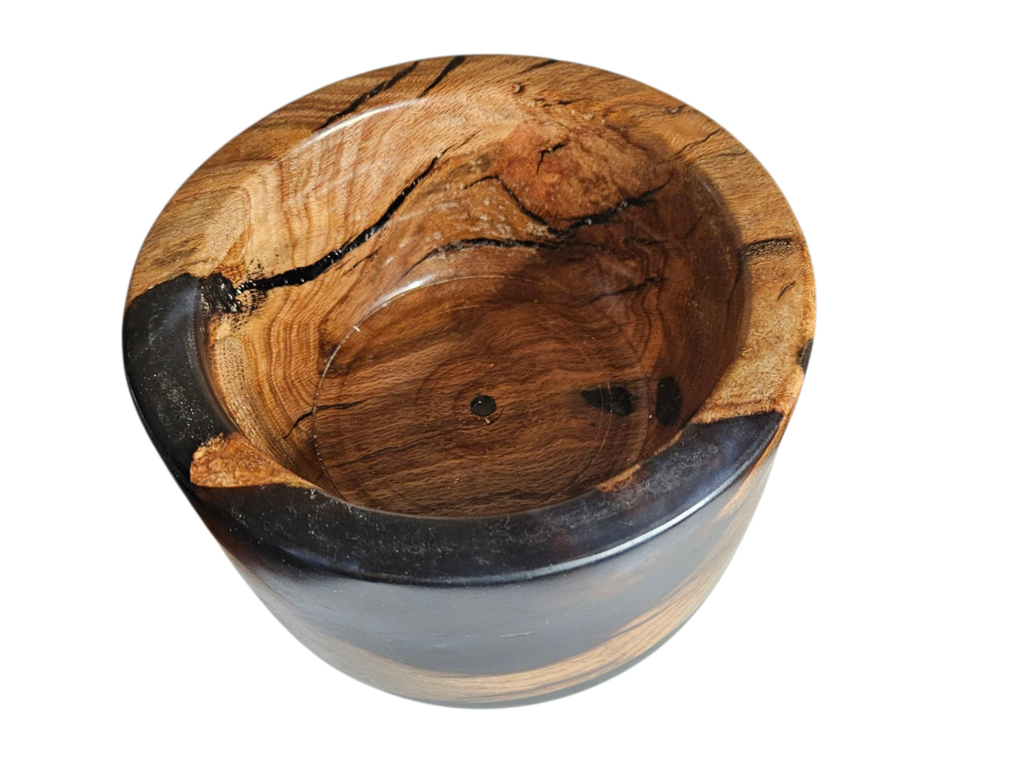 PecN Wood and Black Epoxy Bowl 7' x 4" #667