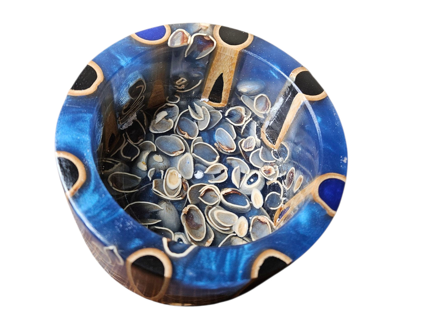 Bamboo and Pistachio Shells Candle Holder 5" x 3" #614