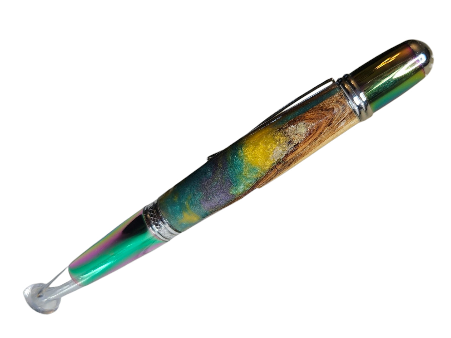 Wood and Epoxy Prism Twist Pen #617