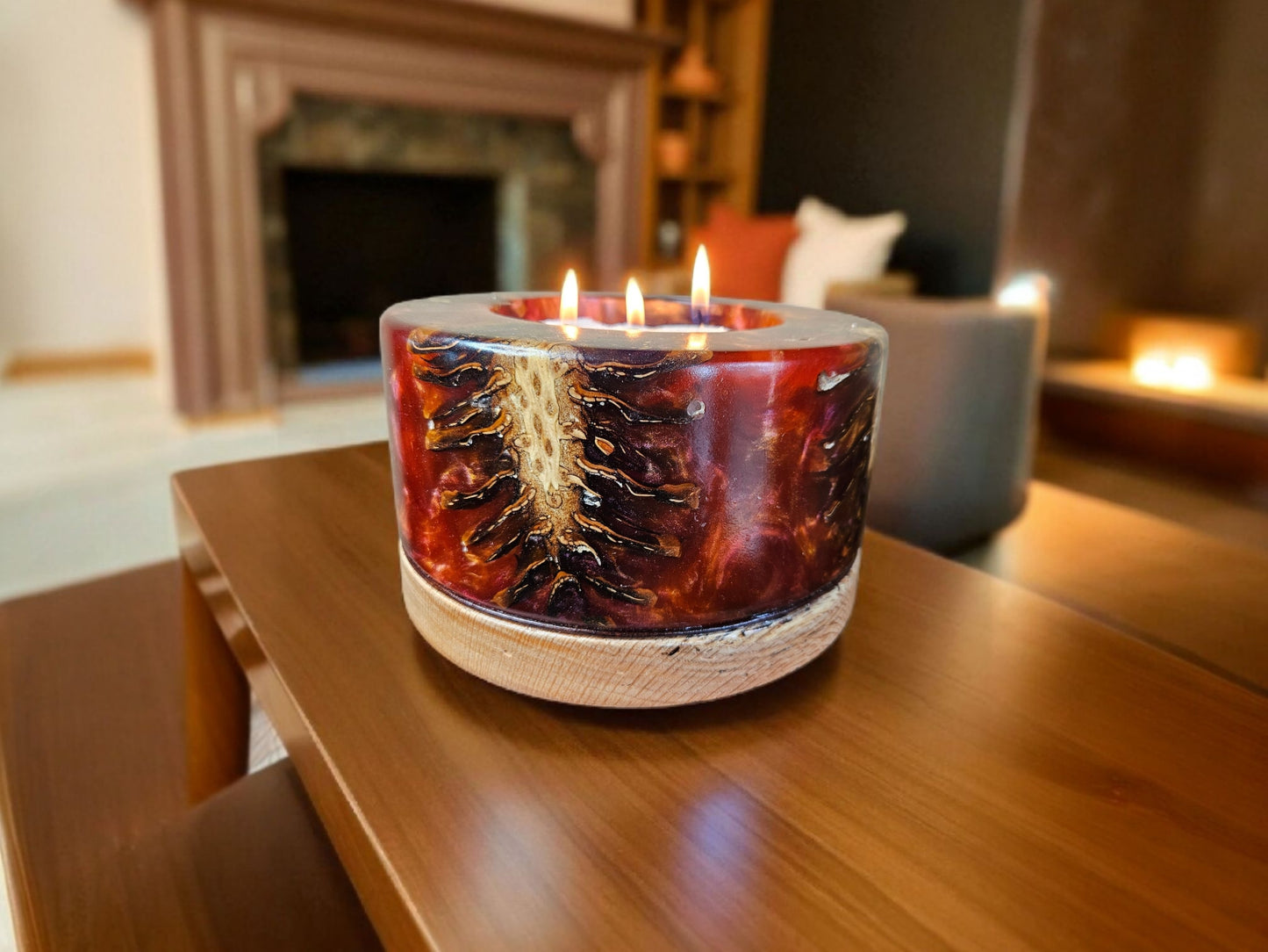 Red Epoxy with Pinecones 8" x 5" # 662