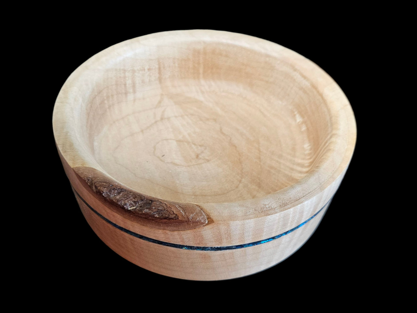 Flaming Box Elder with Turquoise Inlay 7" x 3" #623