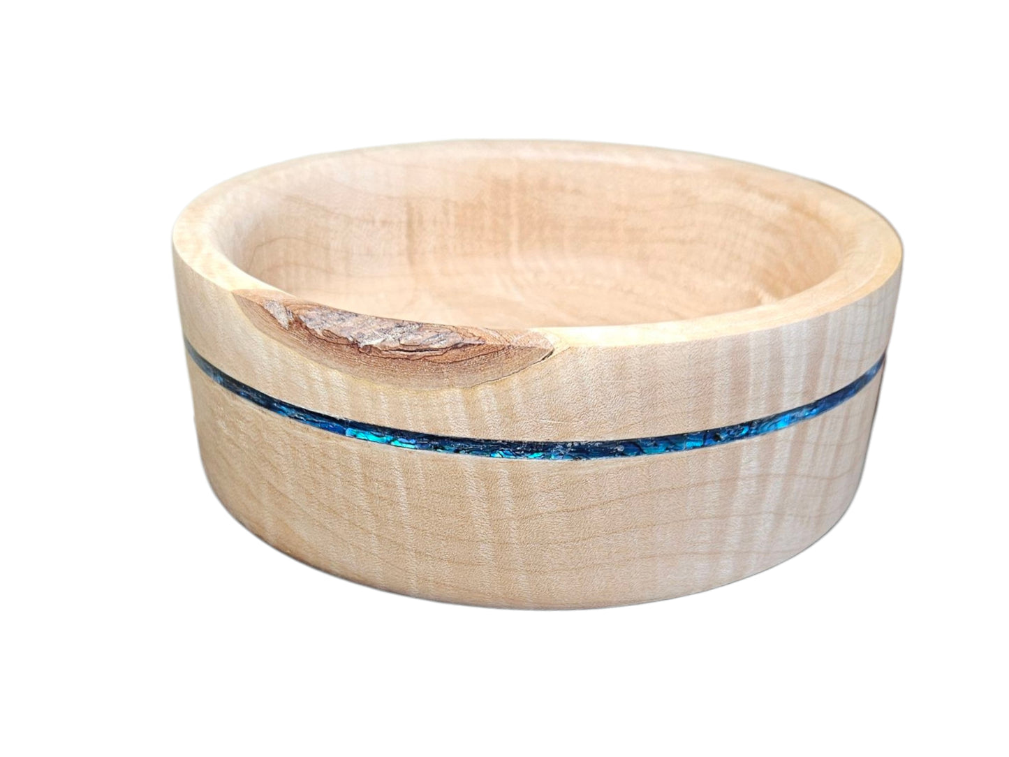 Flaming Box Elder with Turquoise Inlay 7" x 3" #623