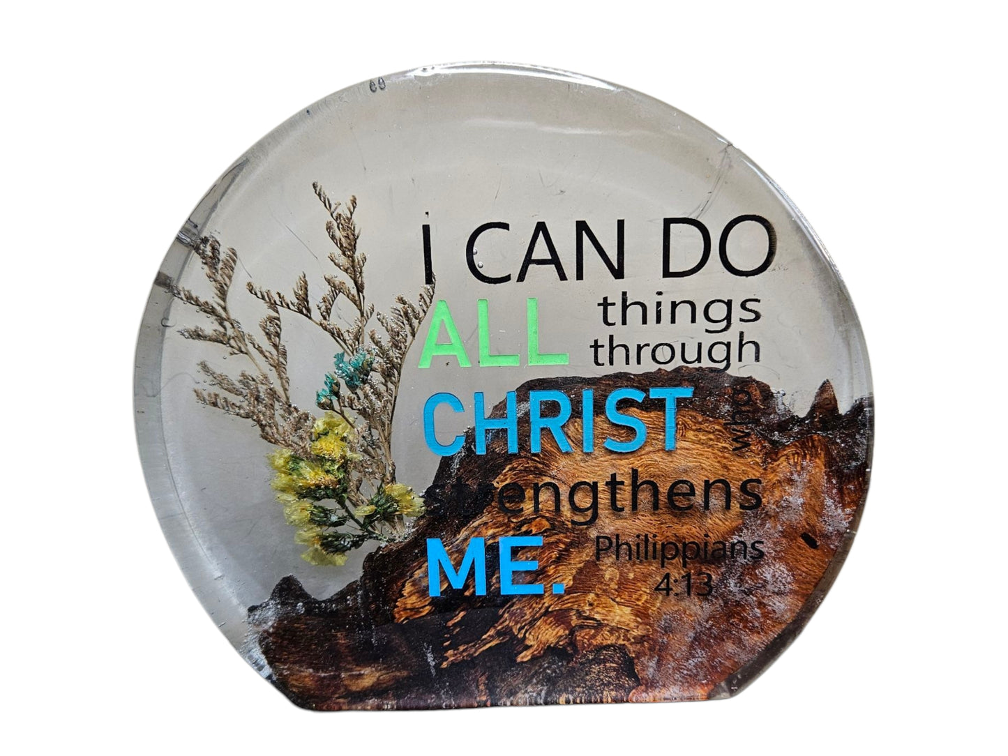 Epoxy Scripture Display – Philippians 4:13 8" x 7" #589