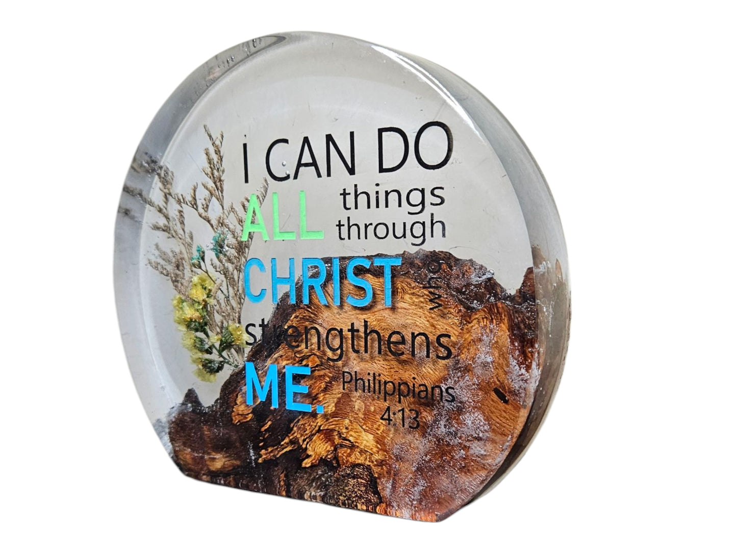 Epoxy Scripture Display – Philippians 4:13 8" x 7" #589