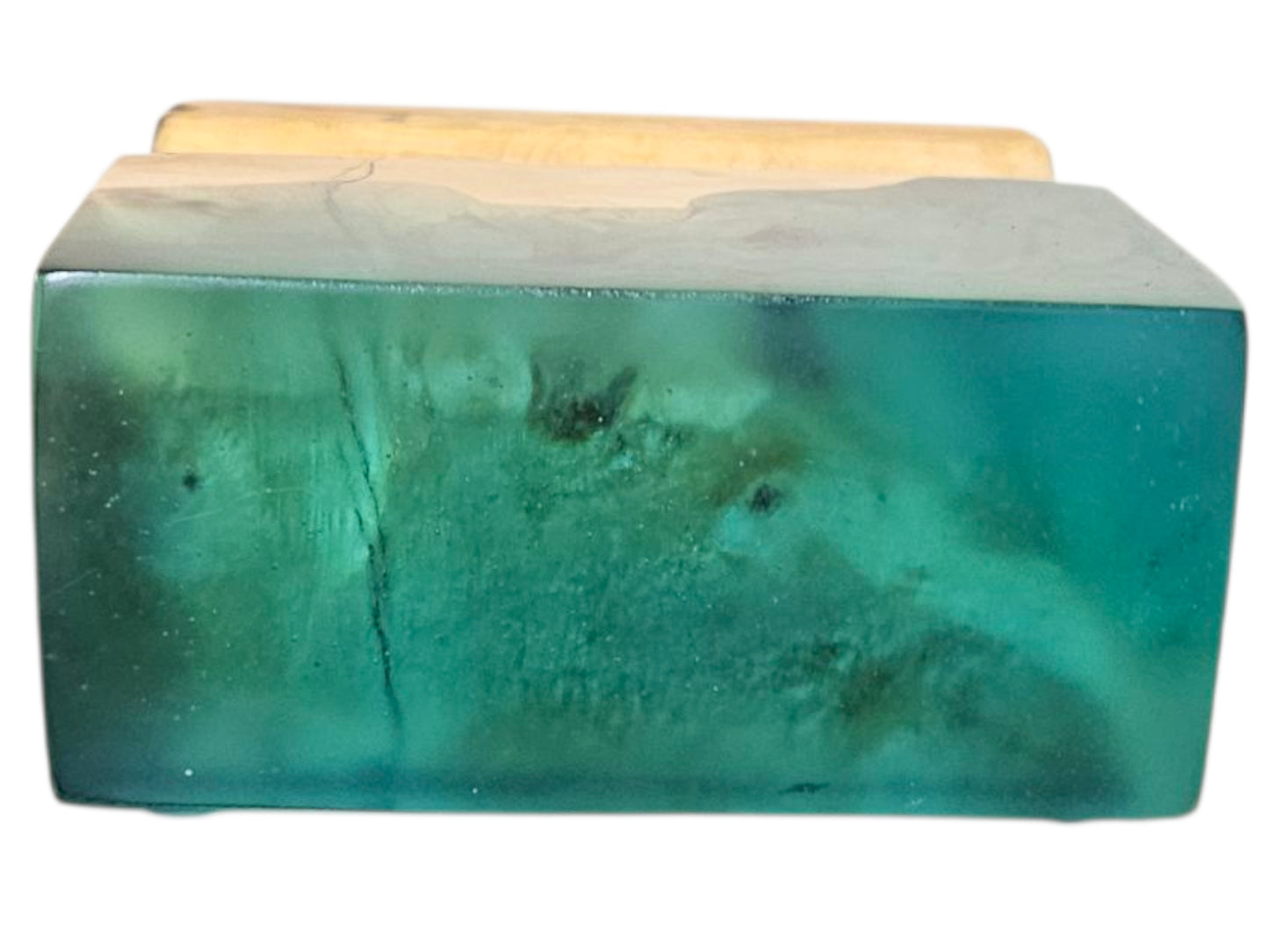 Turquoise & Maple Business Card Holder 3" x 2" #631
