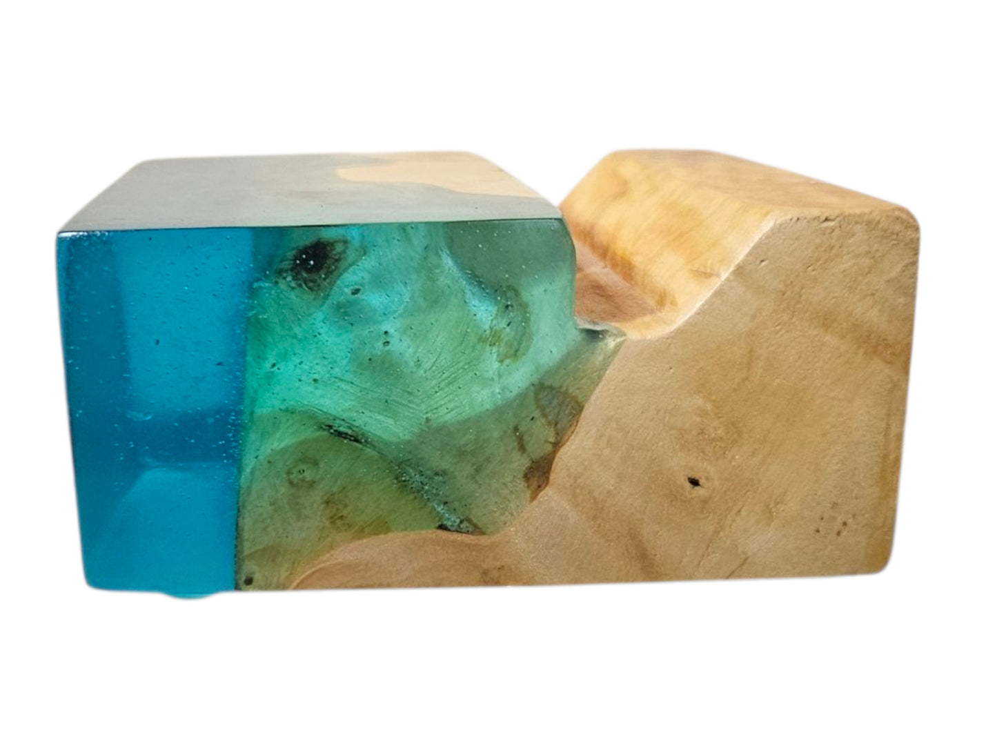 Turquoise & Maple Business Card Holder 3" x 2" #631