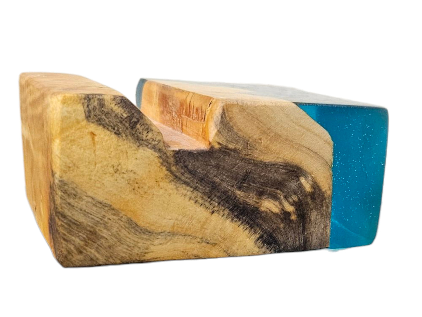 Turquoise & Maple Business Card Holder 3" x 2" #631