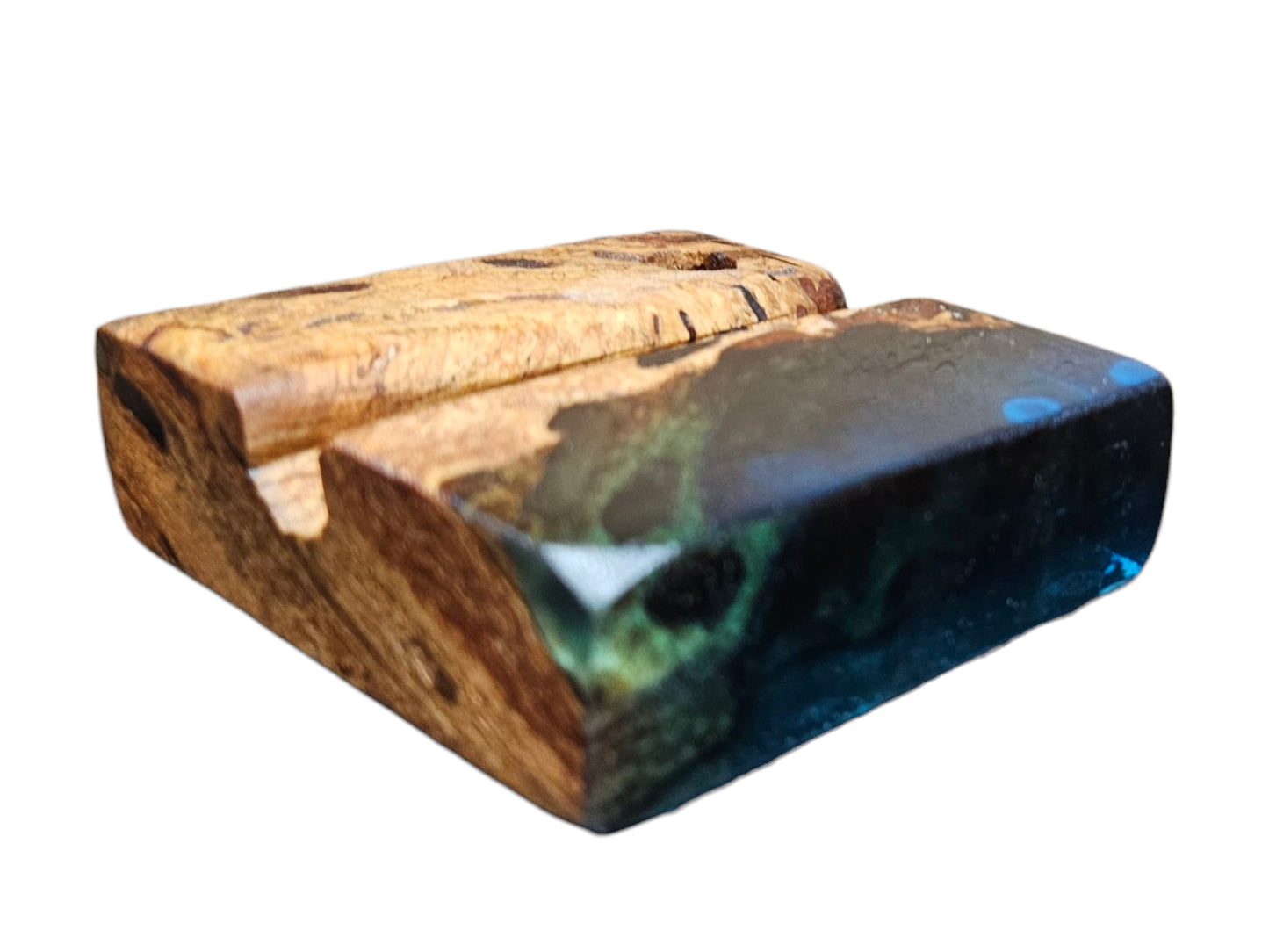 Aqua & Maple Business Card and Pen Holder #632