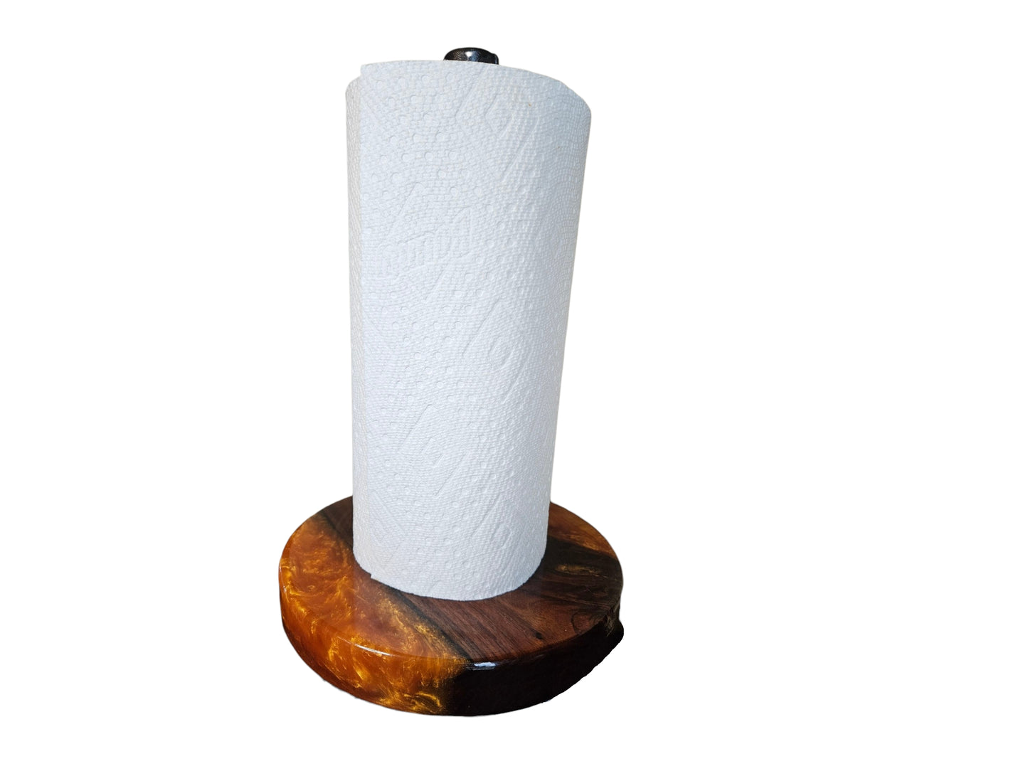 Pecan and Golden Copper Paper Towel Holder 9" base #634