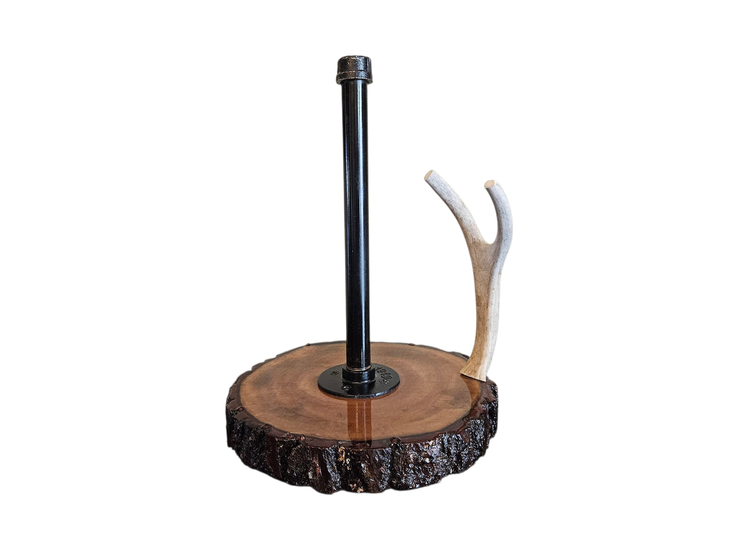 Walnut Cookie with Antler Paper Towel Holder 10" #638