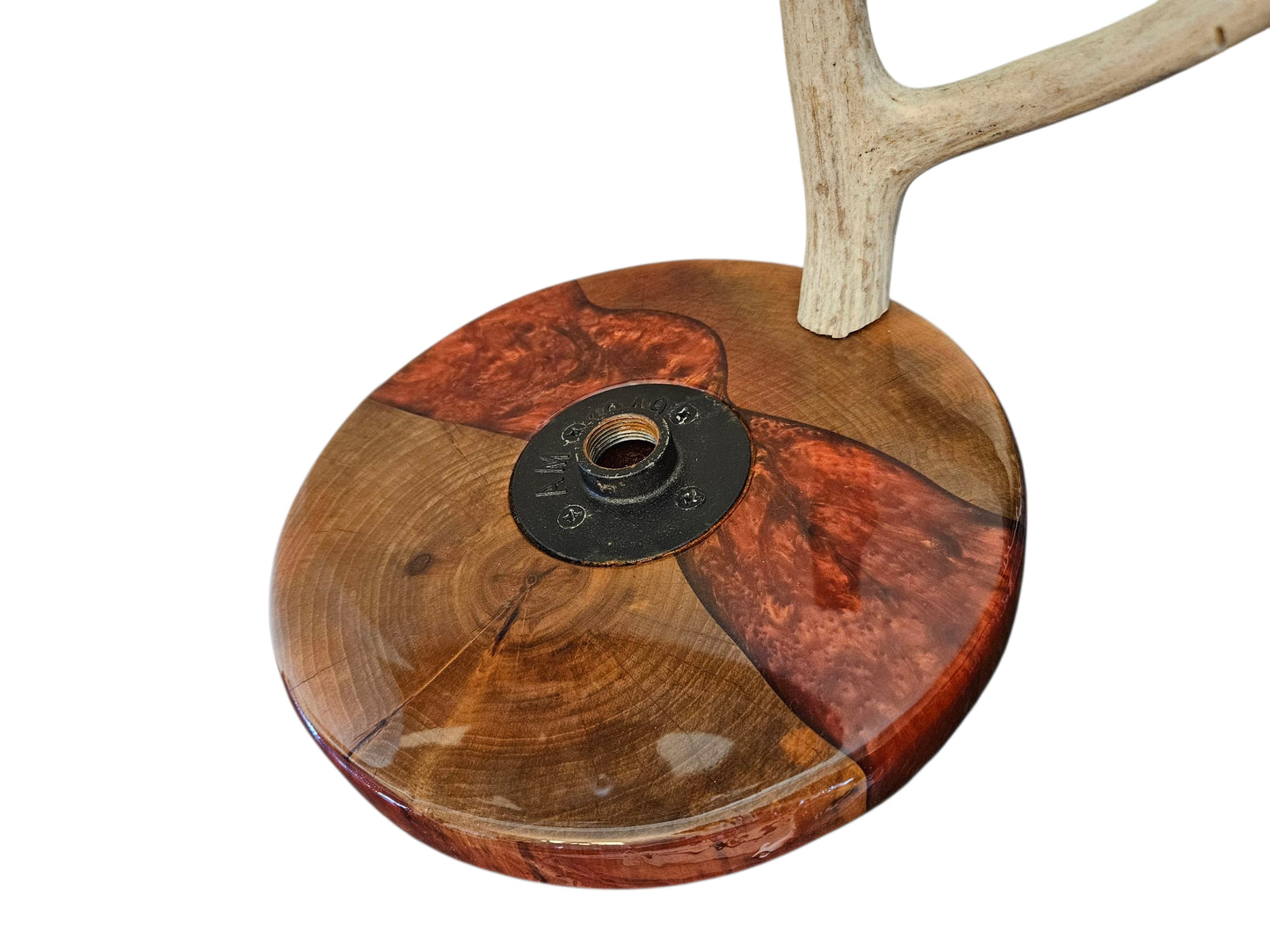 Pecan Cookie with Antler & Maroon Epoxy 10" #639