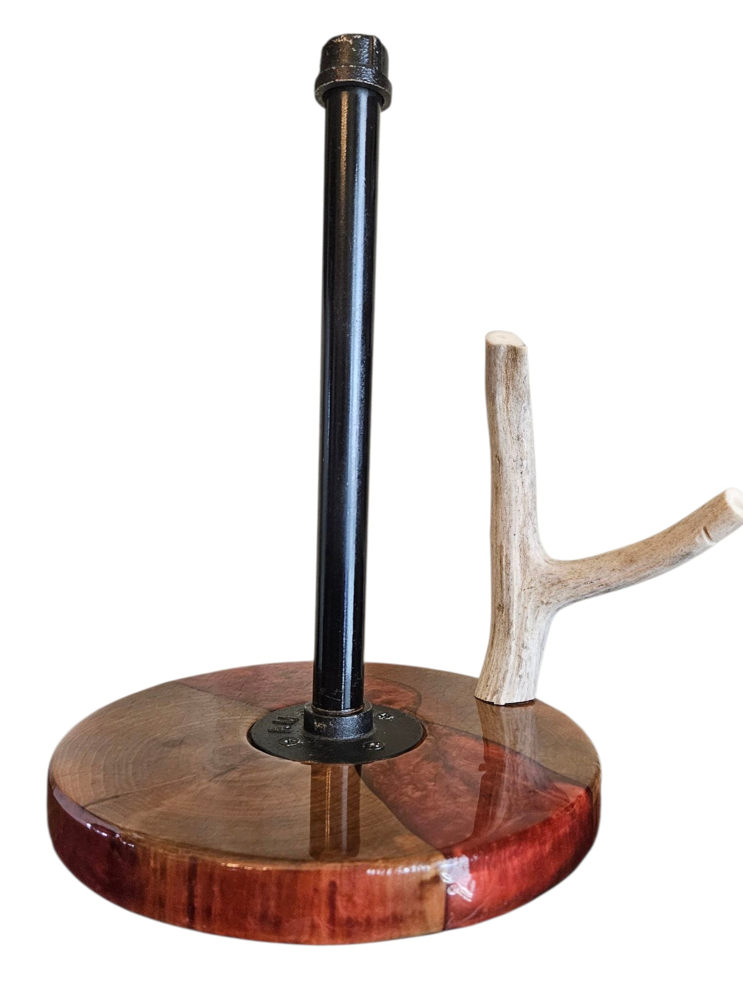 Pecan Cookie with Antler & Maroon Epoxy 10" #639
