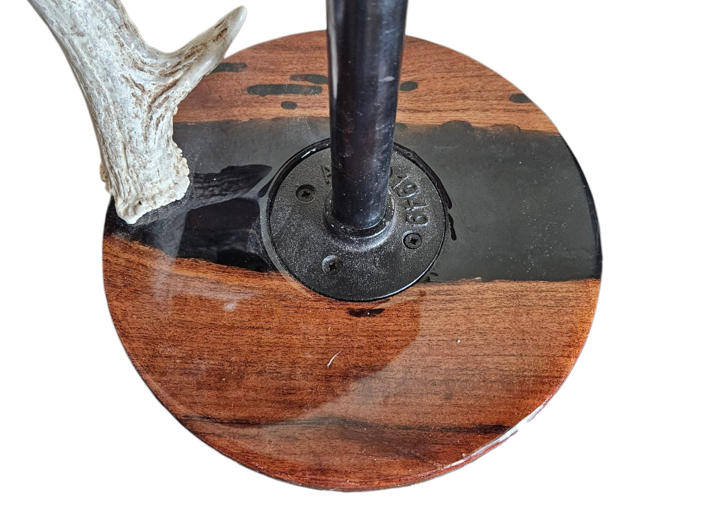 Rustic Antler Paper Towel Holder – Wood & Epoxy Base 9" #644