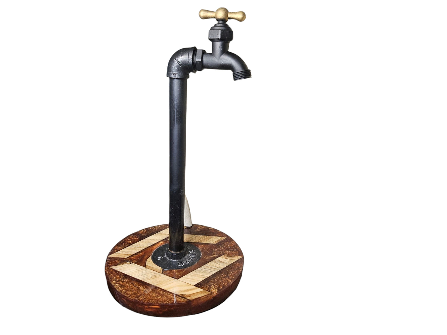 Gold Epoxy Paper Towel Holder with Rustic Antler Accent 9" #650
