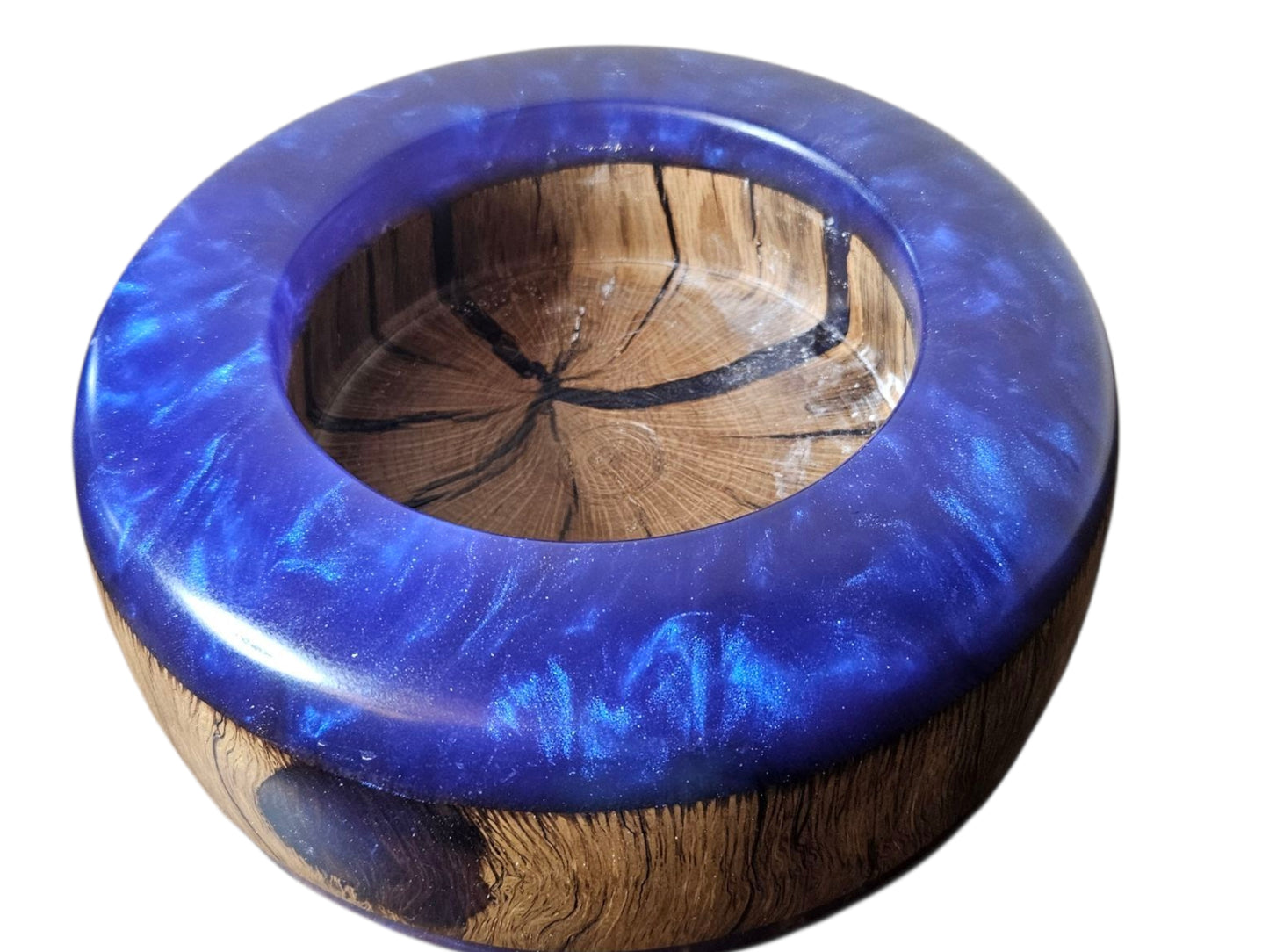 Azure Flame Resin & Walnut & Vessel #691