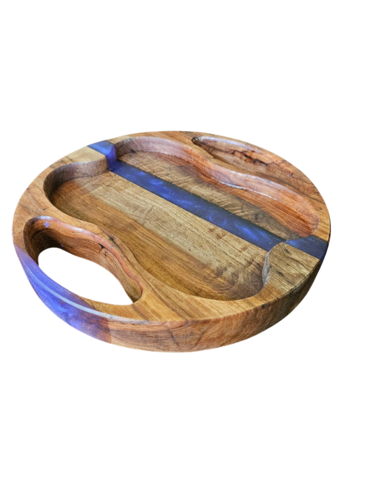 Hickory & Purple Epoxy Serving Tray 12" #585