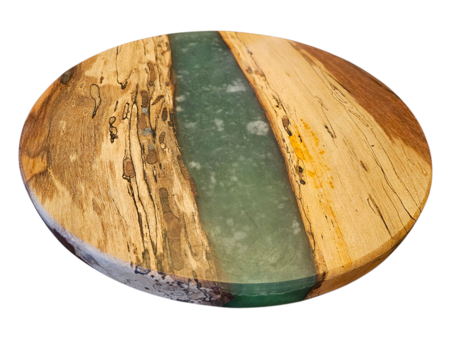 Pecan and Green 13" Lazy Susan #701