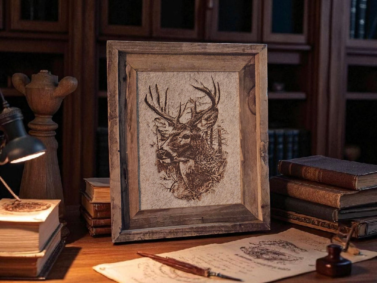 Cowhide Framed Art