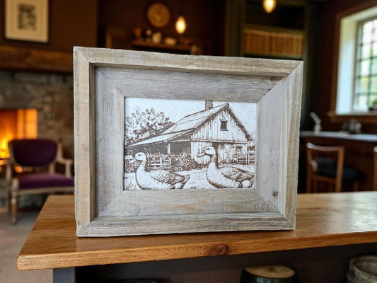 Cowhide Barn Scene 5"x 7" #556