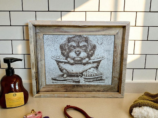 Bath time puppy 12"x 15" #564