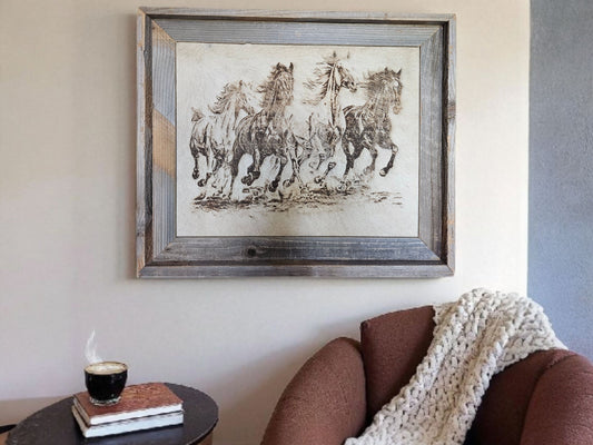 Four Stallions 24" X 20" #566