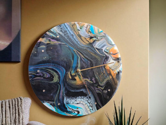 Abstract Epoxy Wall Clock – 15" #579