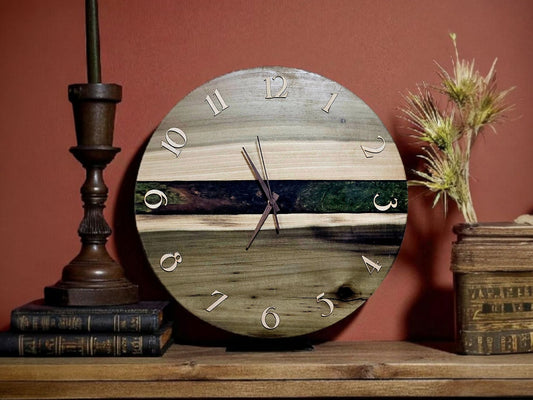 Poplar Wood Clock with Blend of Colors 18" #578