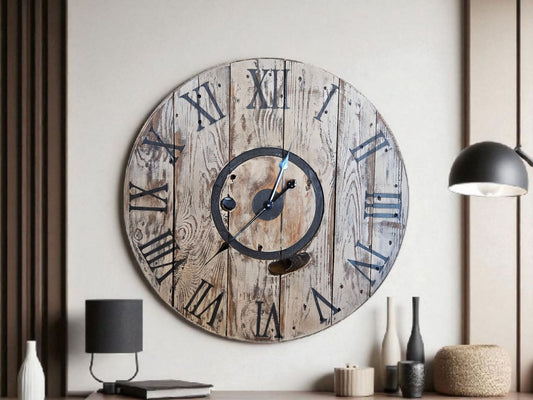 Rustic Spool Clock – 30" #582