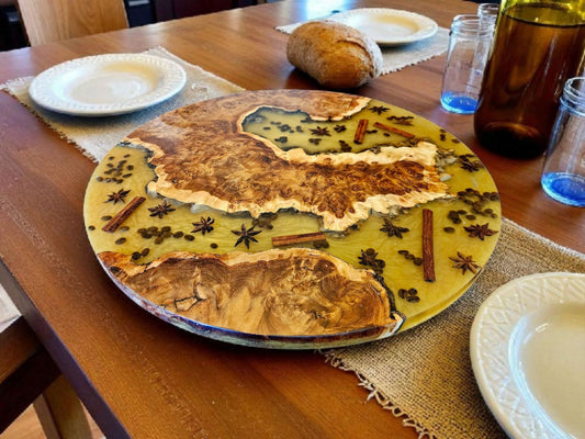 Amboyna Burl Lazy Susan – 19" #583