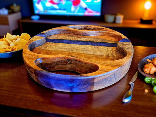 Hickory & Purple Epoxy Serving Tray 12" #585