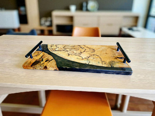 Spalted Maple and Brown Tray 18" x 8" #663