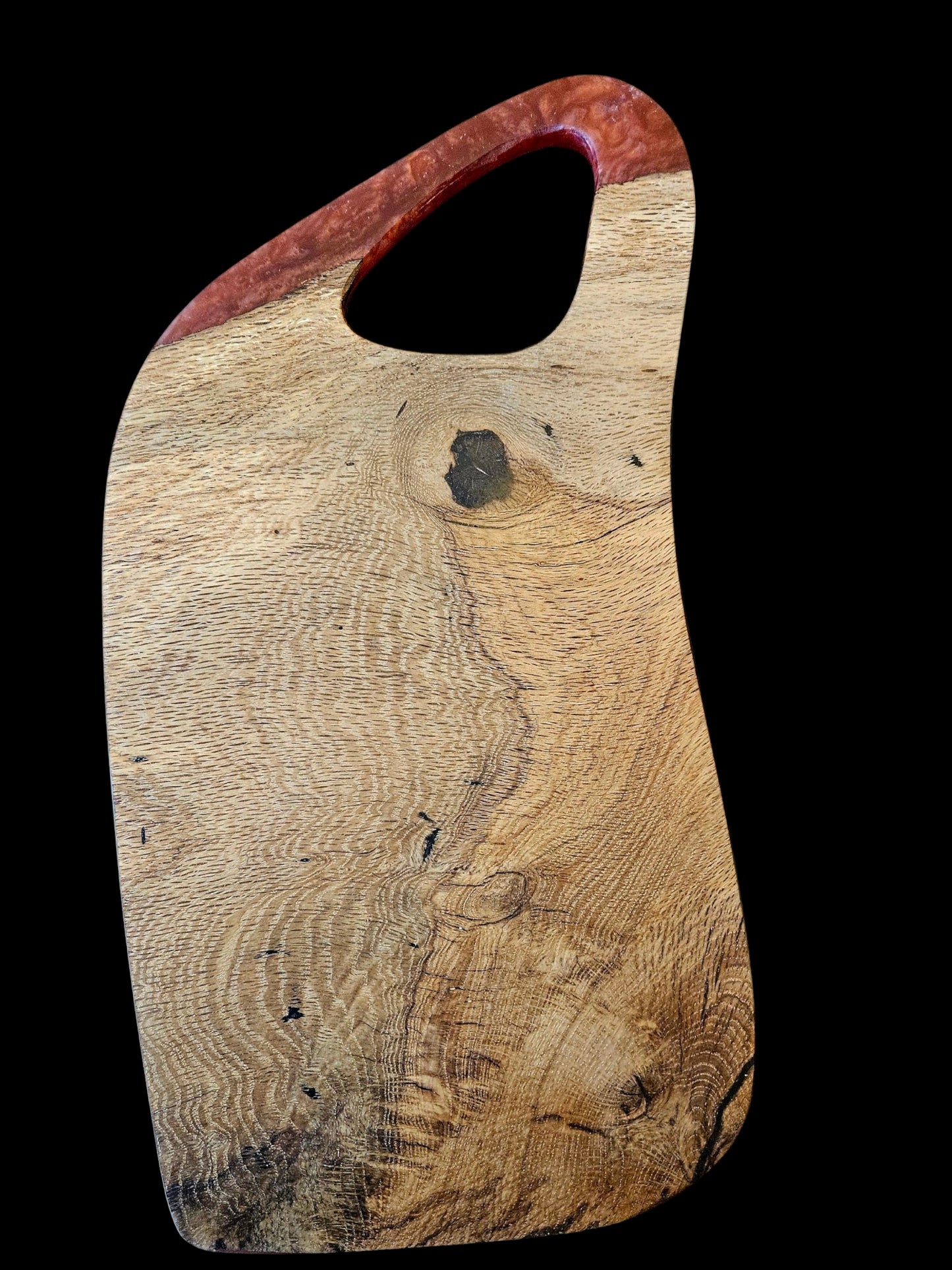 Pecan Charcuterie Board with red accent 18" x 9" #588