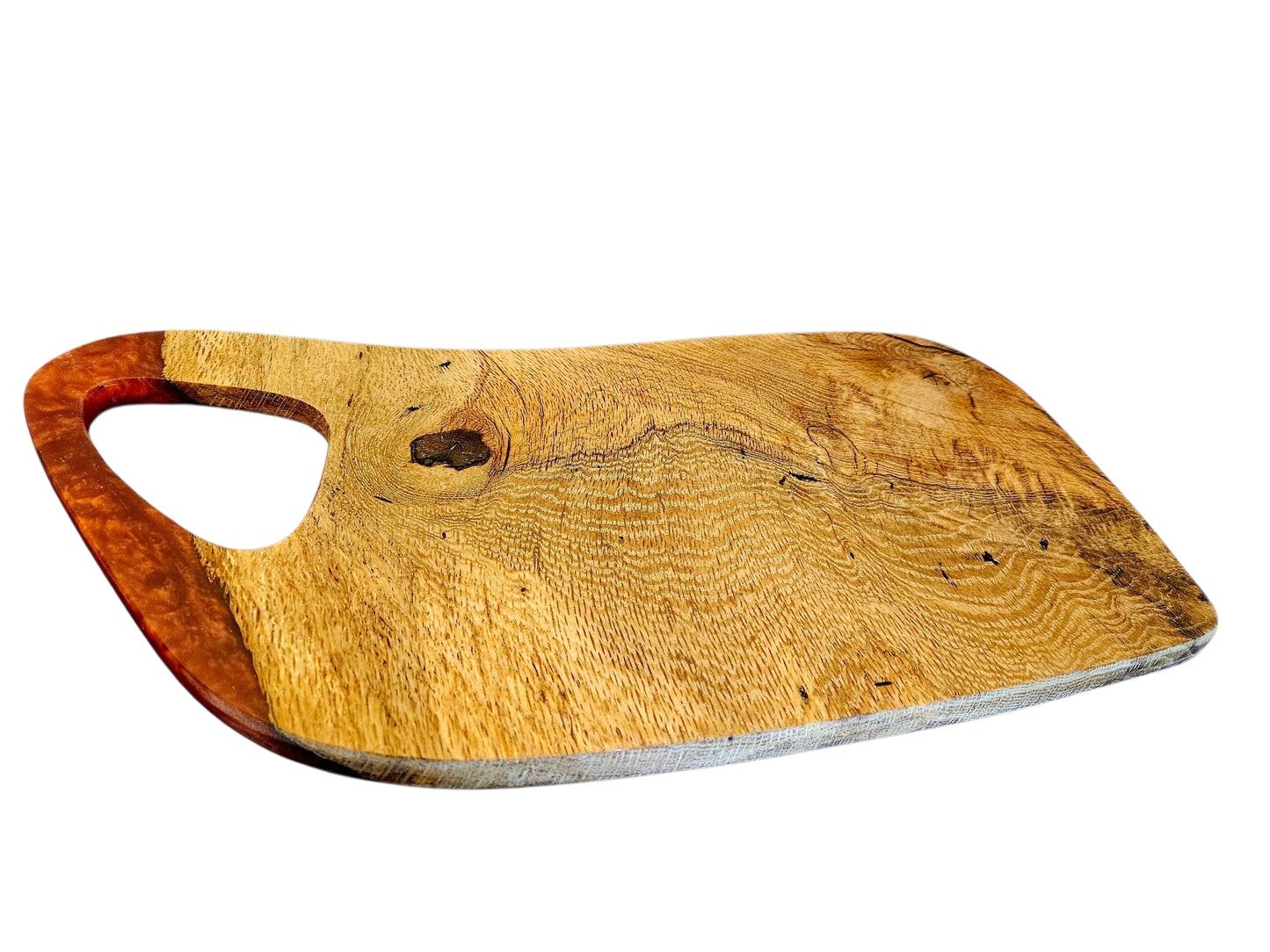 Pecan Charcuterie Board with red accent 18" x 9" #588