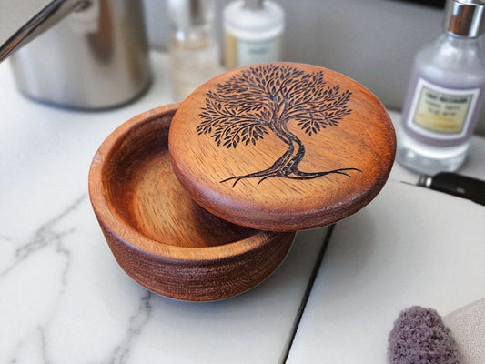 Hand-Carved Wooden Box – Tree of Life Design 5" #599