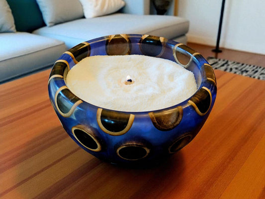 Bamboo with Blue Epoxy Bowl 7" #600