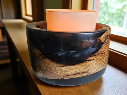 PecN Wood and Black Epoxy Bowl 7' x 4" #667